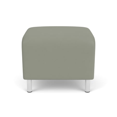 Lesro Siena Lounge Reception 1 Seat Bench, Brushed Steel, OH Eucalyptus Upholstery SN1001